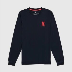 [5/US: M]Psycho Bunny (B6T110W1PC) - Lyons Flocking Long Sleeve Tee - Navy